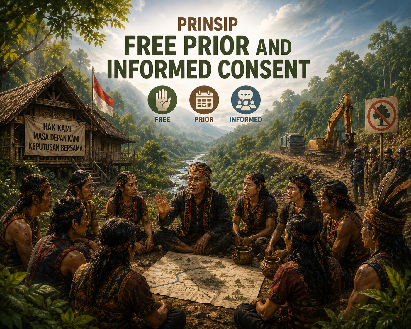 REKONSTRUKSI PERLINDUNGAN HAK MASYARAKAT ADAT MELALUI PENGUATAN PRINSIP FREE, PRIOR AND INFORMED CONSENT (FPIC) PADA SISTEM HUKUM DI INDONESIA